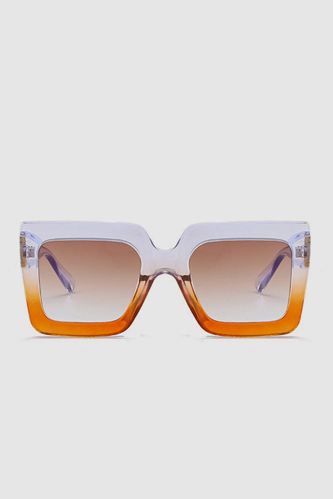 PopBae Women's Square Sunglasses In Sienna And Orange Ombre - POPBAE