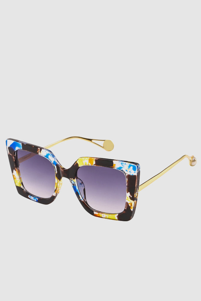 PopBae Women's Retro Cat Sunglasses With Pearl Detail In Tortoise - POPBAE