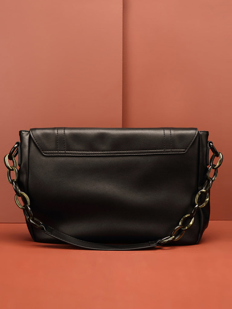 Womens Black Leather Satchel Purse Soft Leather Crossbody Bag for Women, Black