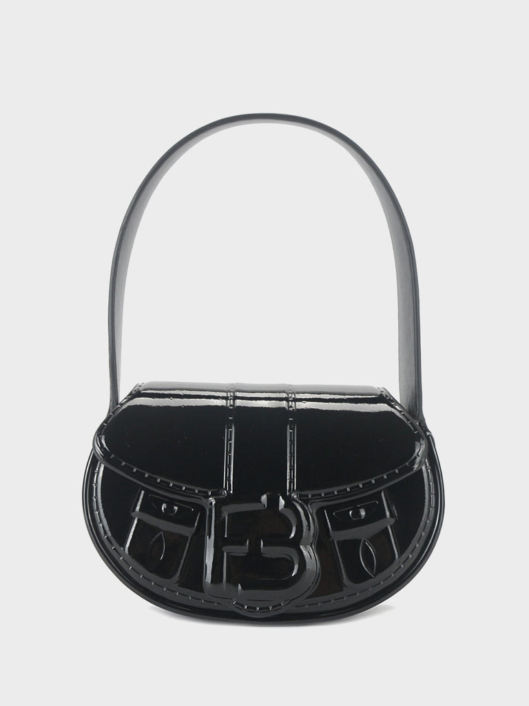 Women's Patent Leather Embossed Mini Bag Top Handle Tote - POPBAE