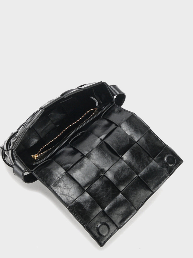 Pleated Cassette Shoulder Bag Woven Pillow Bag - POPBAE