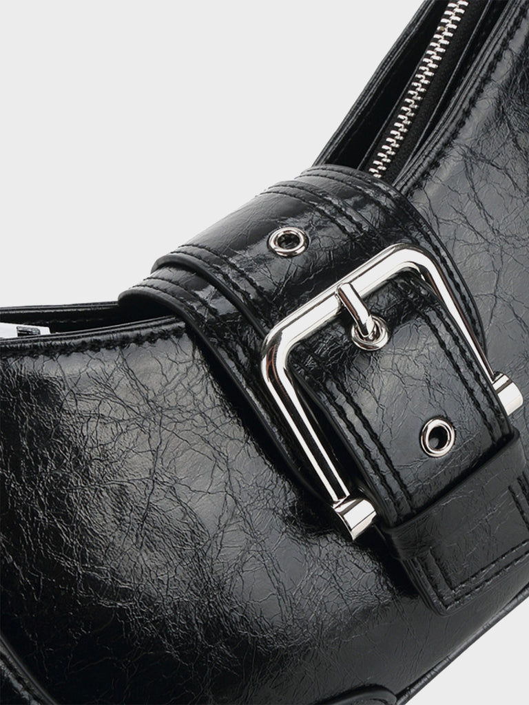 Chunky Buckle Armpit Handbag 90s Baguette Shoulder Bag - POPBAE