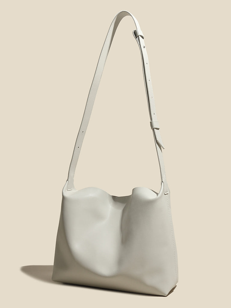 White Leather Hobo, Soft Hobo Bag, Soft Leather Bags, Large Shoulder Bag,  White Hobo, White Bags, White Leather Tote Gift for Wife 