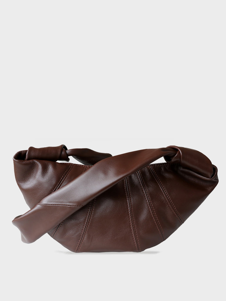 Croissant Bag Puffy Soft Leather Knotted Strap Hobo Bag - POPBAE