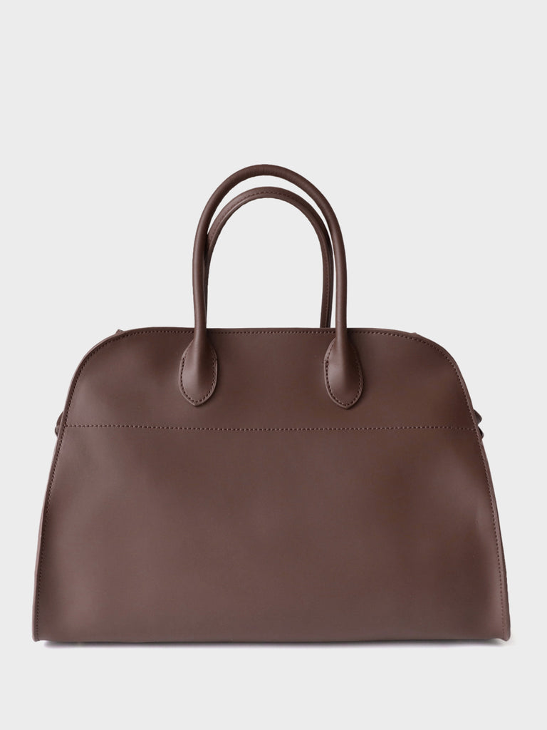 Big Leather Boston bag Top Handle Tote Bag - POPBAE