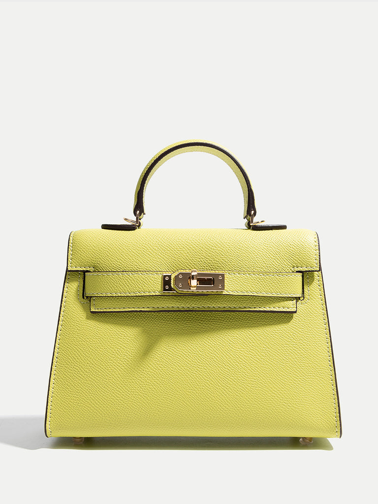 Mini Tote Bag Top Handle Crossbody Bag Gold Hardware - POPBAE