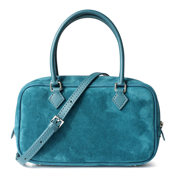 Suede Leather Top Handle Tote Bag Boston Shoulder Bag