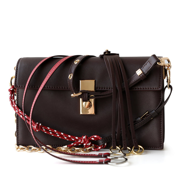 Soft Sound Chain Square Flap Messenger Bag