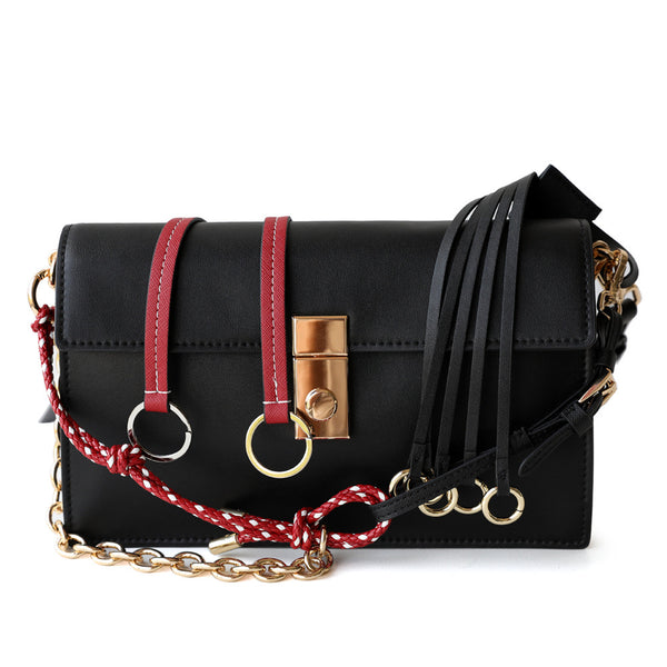 Soft Sound Chain Square Flap Messenger Bag
