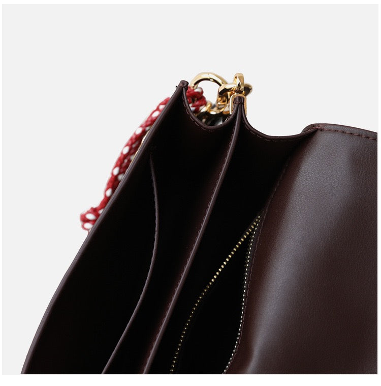 Soft Sound Chain Square Flap Messenger Bag