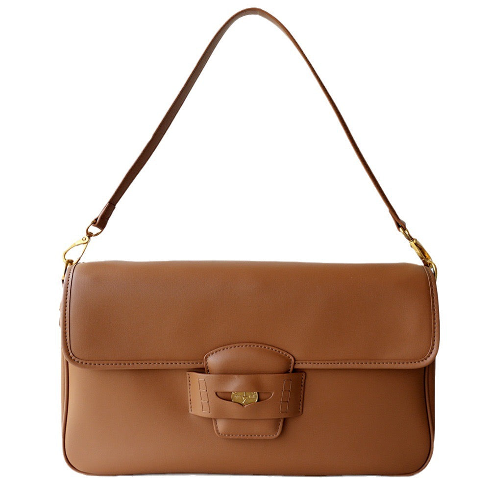 Soft Leather Flap Messenger Shoulder Bag