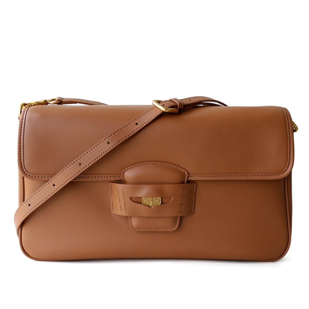 Soft Leather Flap Messenger Shoulder Bag
