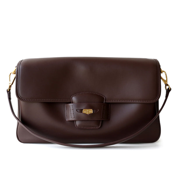 Soft Leather Flap Messenger Shoulder Bag