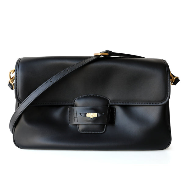 Soft Leather Flap Messenger Shoulder Bag