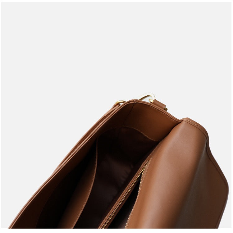 Soft Leather Flap Messenger Shoulder Bag