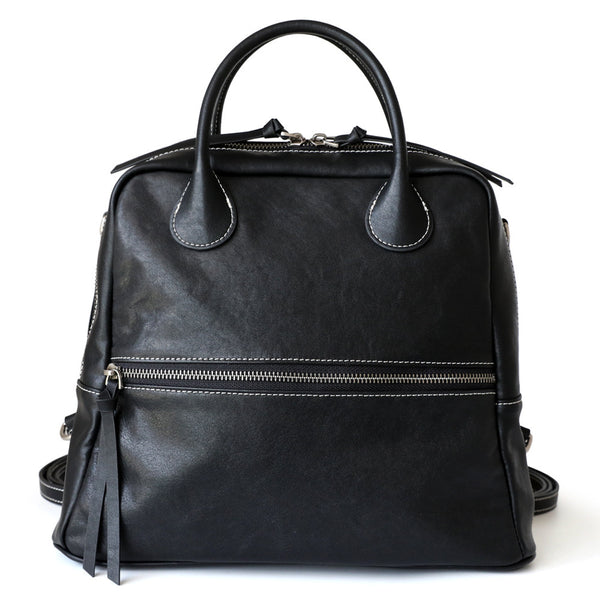 Leather Top-handle Shoulder Bag Multi Wear Backpack