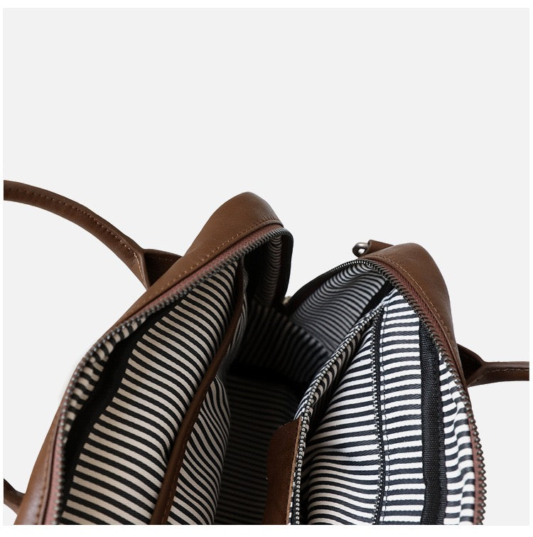 Leather Top-handle Shoulder Bag Multi Wear Backpack
