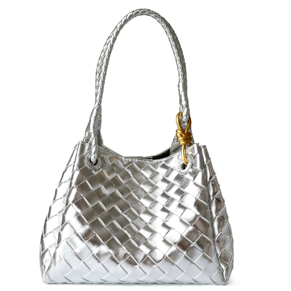Square Parachute Bag Woven Leather Tote Bag