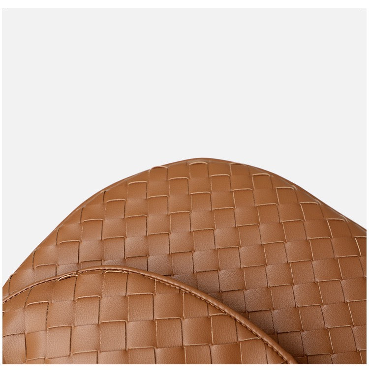 Woven Leather Moon Bag Top Handle Armpit Bag