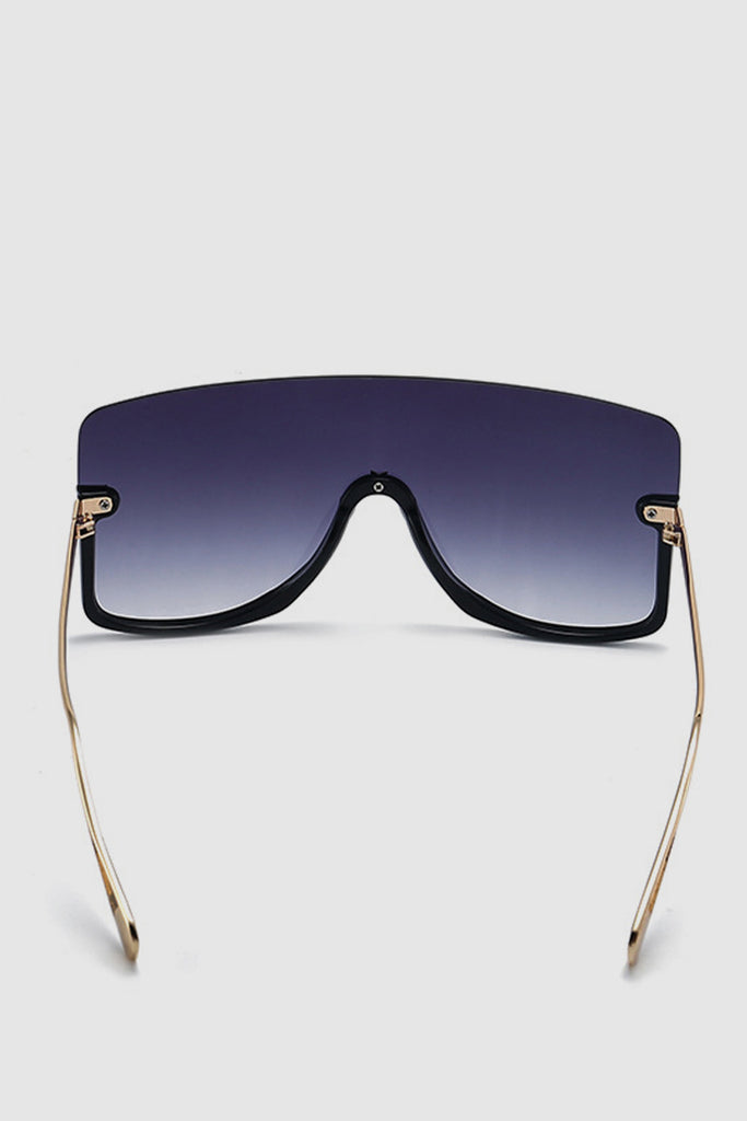 PopBae Women's Oversized Visor Sunglasses With Graduated Lens In Black - POPBAE
