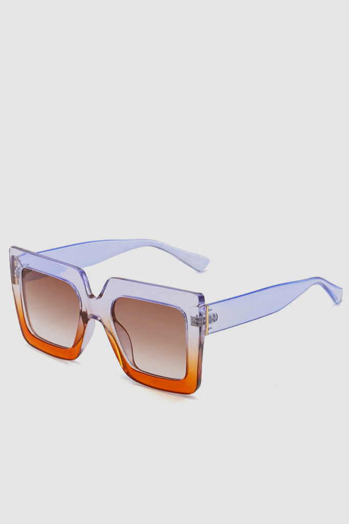 PopBae Women's Square Sunglasses In Sienna And Orange Ombre - POPBAE
