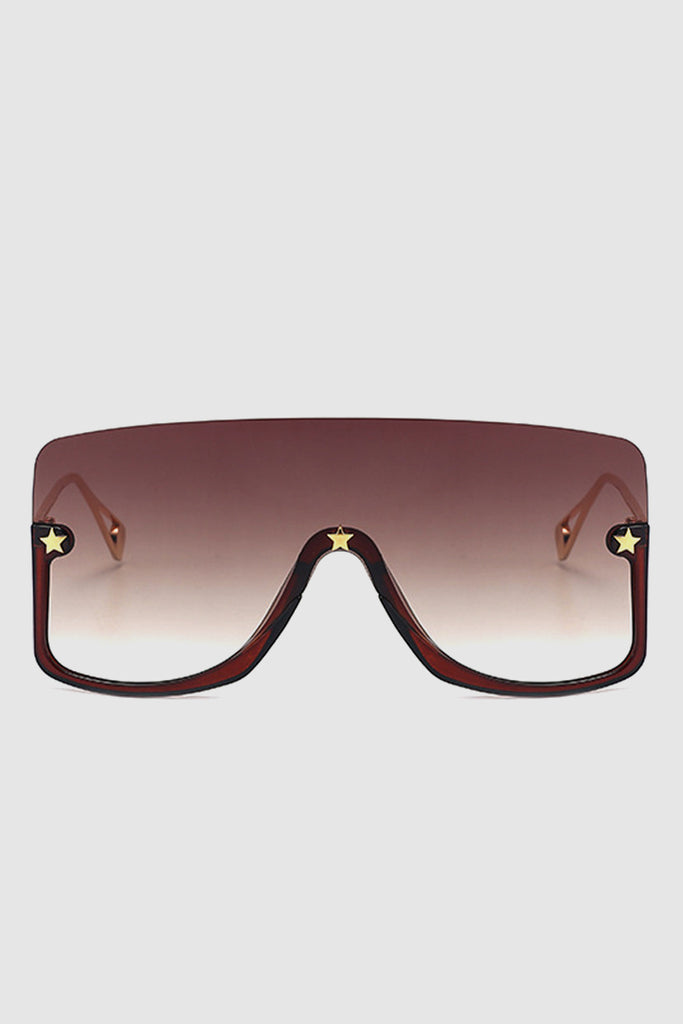 PopBae Women's Oversized Visor Sunglasses With Graduated Lens In Black - POPBAE
