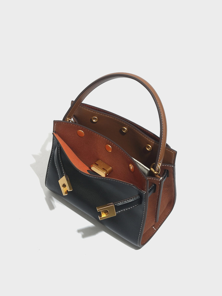 Women's Top Handle Lee Double Bag Messenger Satchel Tote Bag - POPBAE