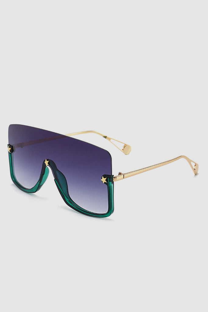 PopBae Women's Oversized Visor Sunglasses With Graduated Lens In Black - POPBAE