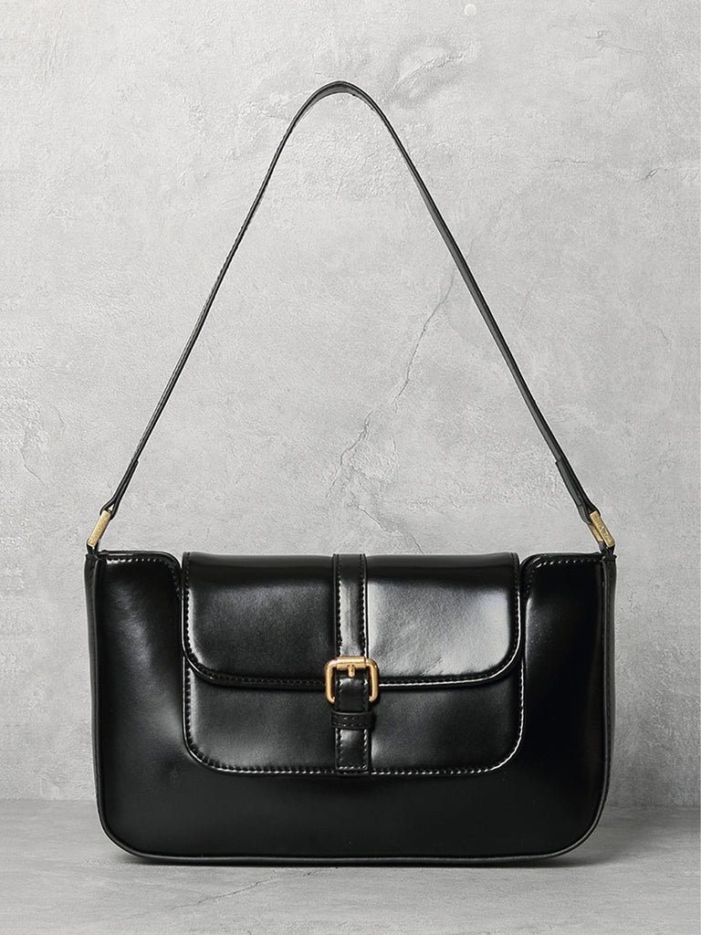 Women's Paris 90s Vintage Baguette Handbag Croc-effect Miranda Shoulder Bag - POPBAE