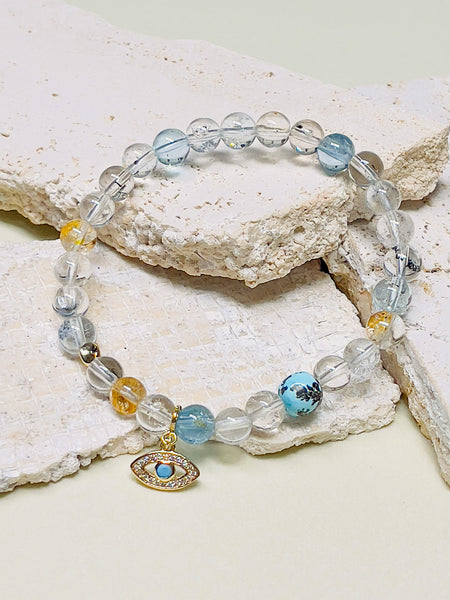 All-seeing Eye Natural Gemstone Topaz Bracelet | SAWUBONA - POPBAE