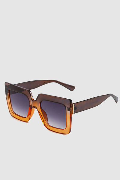 PopBae Women's Square Sunglasses In Sienna And Orange Ombre - POPBAE