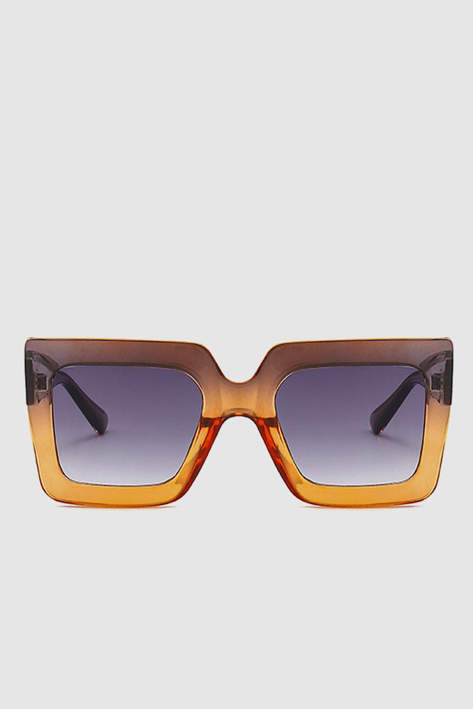 PopBae Women's Square Sunglasses In Sienna And Orange Ombre - POPBAE
