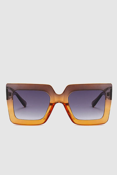 PopBae Women's Square Sunglasses In Sienna And Orange Ombre - POPBAE