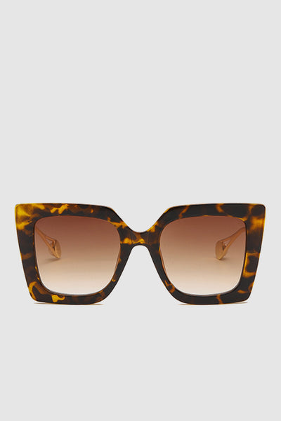 PopBae Women's Retro Cat Sunglasses With Pearl Detail In Tortoise - POPBAE