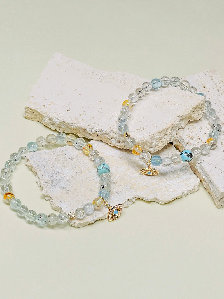 All-seeing Eye Natural Gemstone Topaz Bracelet | SAWUBONA - POPBAE
