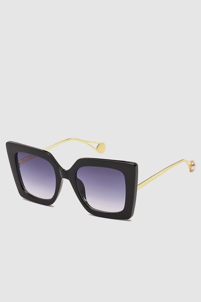 PopBae Women's Retro Cat Sunglasses With Pearl Detail In Tortoise - POPBAE