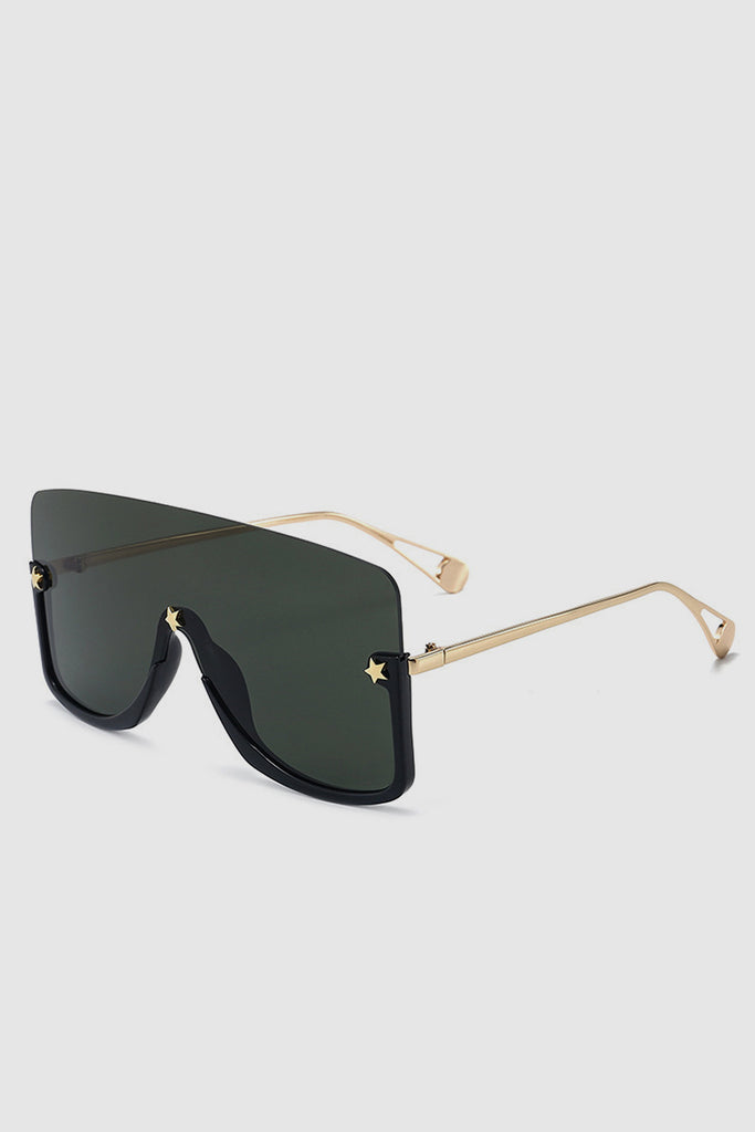 PopBae Women's Oversized Visor Sunglasses With Graduated Lens In Black - POPBAE