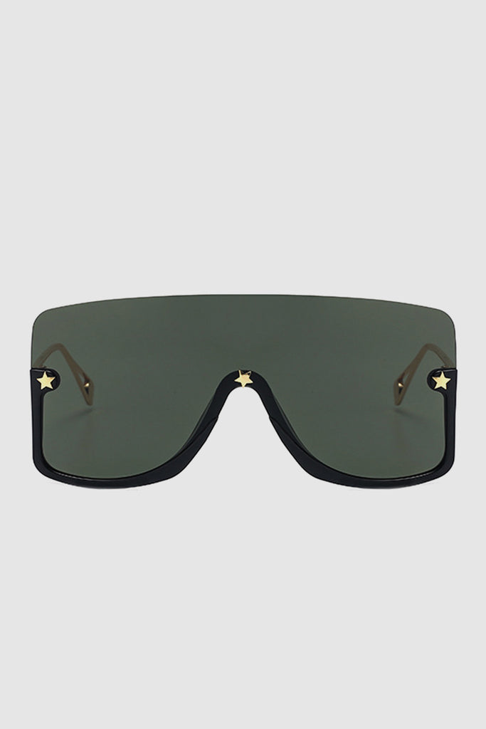 PopBae Women's Oversized Visor Sunglasses With Graduated Lens In Black - POPBAE