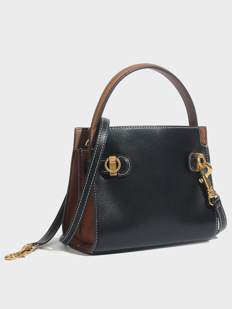 Women's Top Handle Lee Double Bag Messenger Satchel Tote Bag - POPBAE