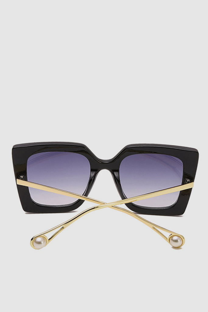 PopBae Women's Retro Cat Sunglasses With Pearl Detail In Tortoise - POPBAE