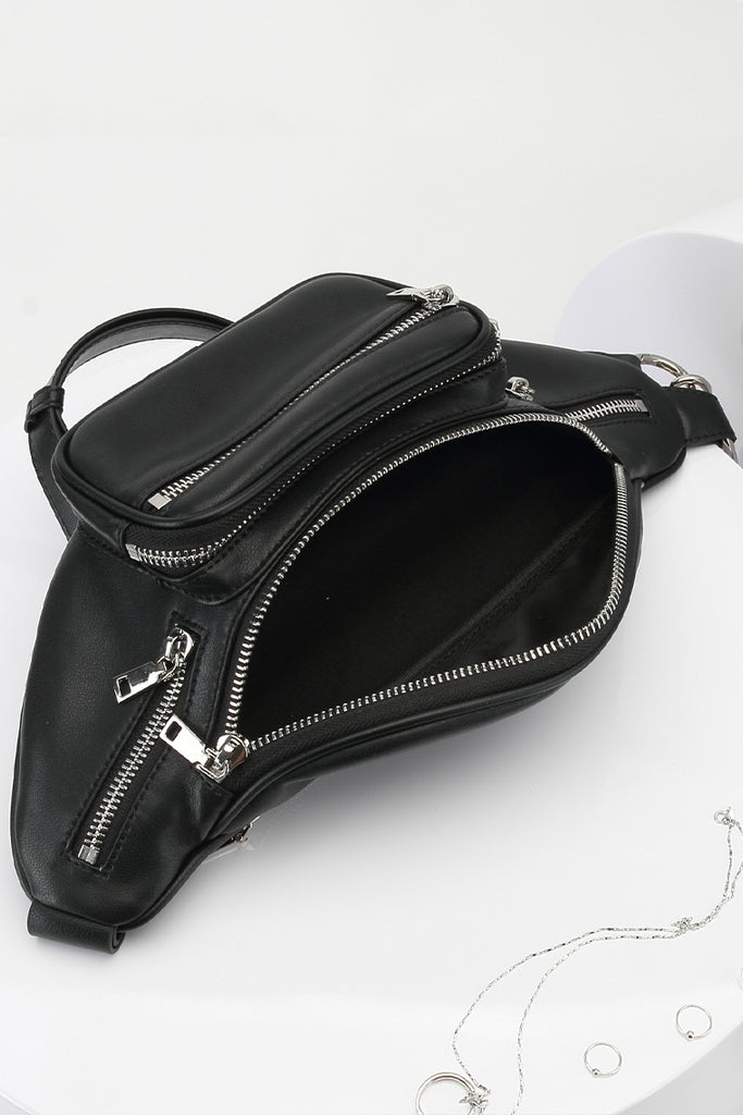 attica leather backpack Women's Attica Leather Fanny Pack Archer Chain Belt Bag Designer Waist– POPBAE