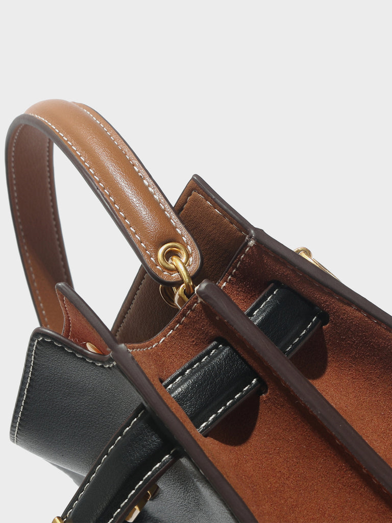 Women's Top Handle Lee Double Bag Messenger Satchel Tote Bag - POPBAE