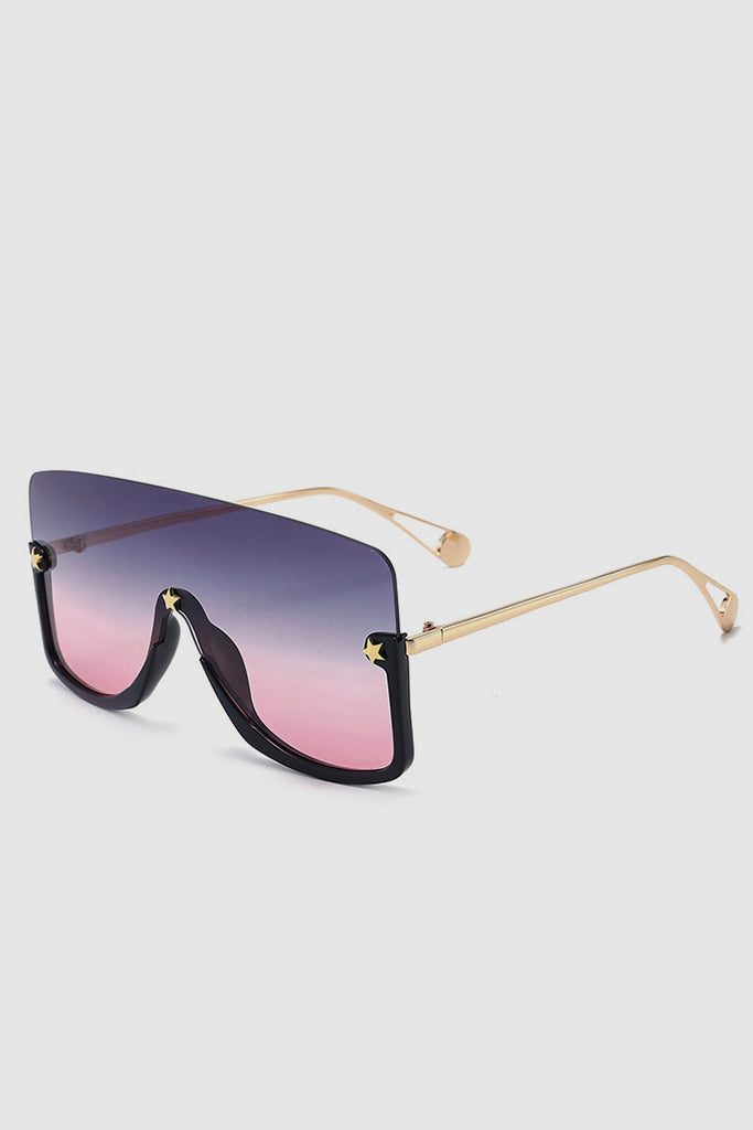 PopBae Women's Oversized Visor Sunglasses With Graduated Lens In Black - POPBAE