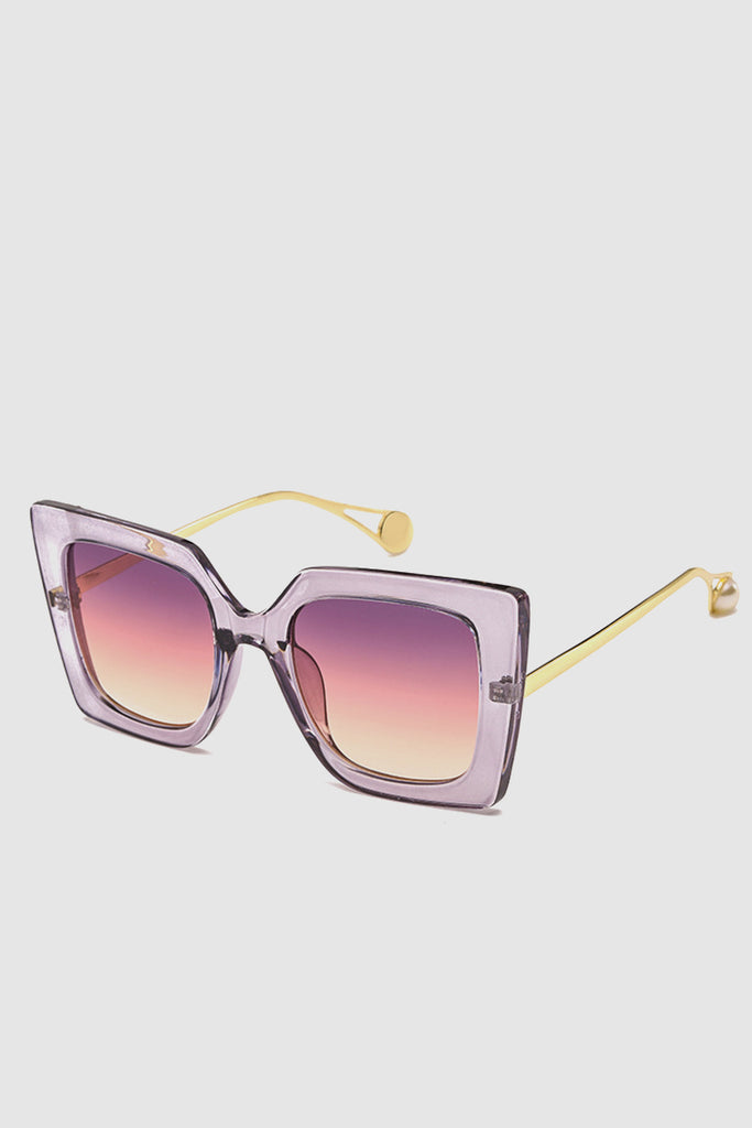 PopBae Women's Retro Cat Sunglasses With Pearl Detail In Tortoise - POPBAE