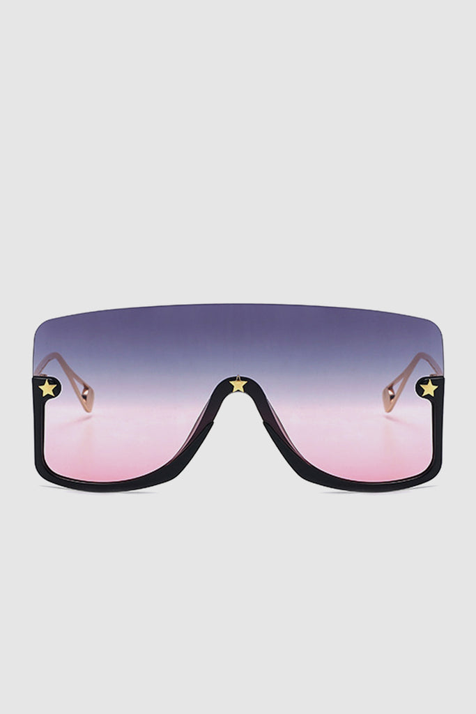 PopBae Women's Oversized Visor Sunglasses With Graduated Lens In Black - POPBAE