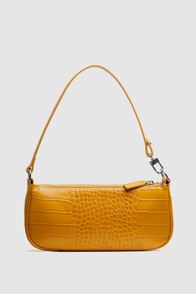 Women's Croc Effect Shoulder Bag 90s Baguette Handbag - POPBAE