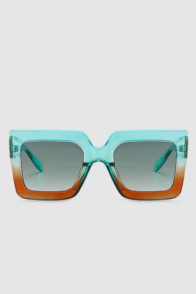 PopBae Women's Square Sunglasses In Sienna And Orange Ombre - POPBAE