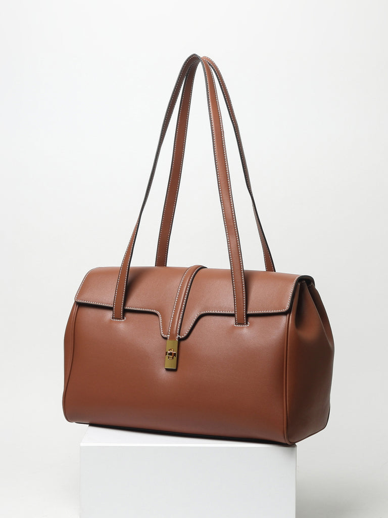 Women's Soft Leather Tote Bag Satchel Shoulder Bag Top Handle - POPBAE