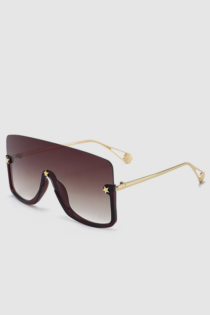 PopBae Women's Oversized Visor Sunglasses With Graduated Lens In Black - POPBAE