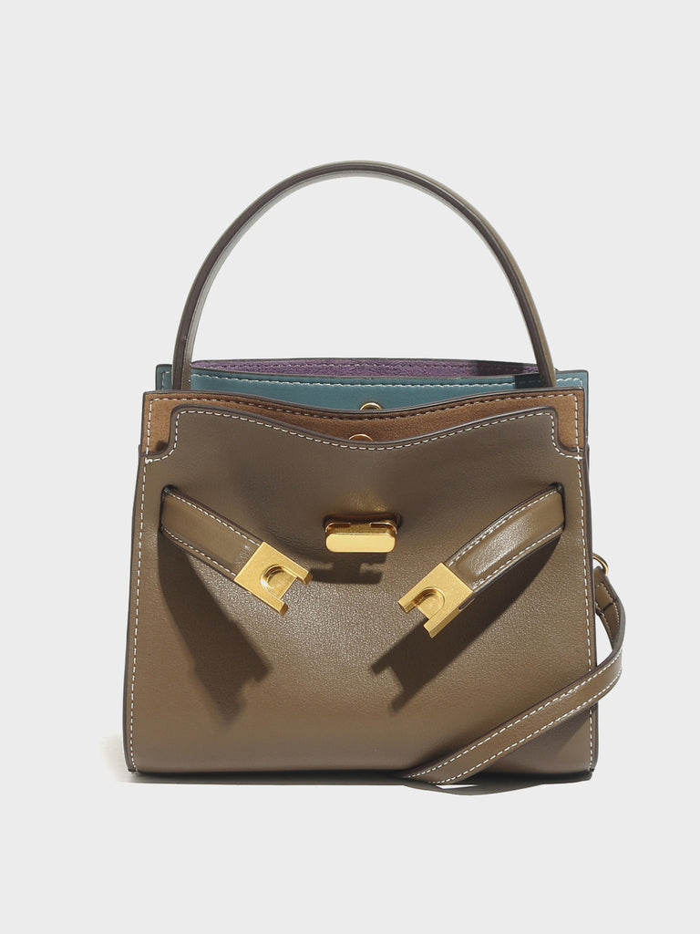 Women's Top Handle Lee Double Bag Messenger Satchel Tote Bag - POPBAE